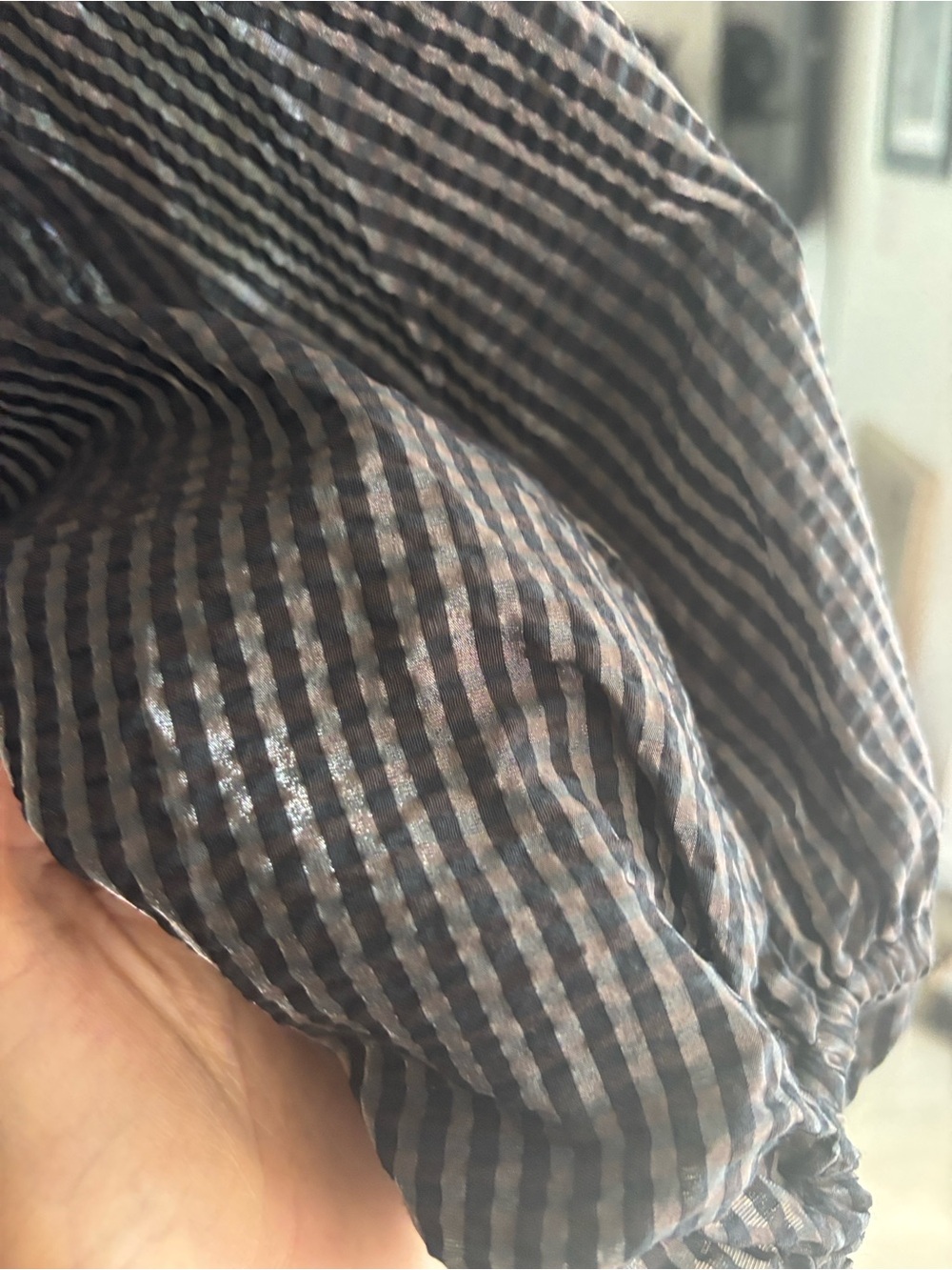 Ganni Baloon Sleeve Gingham Midi Dress - Picture 5 of 7